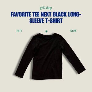 Favorite Tee Next Black Long-Sleeve Cotton T-Shirt For Kids Size 8Y